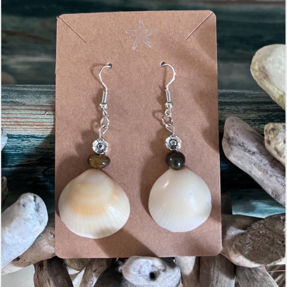 Elegant Handmade Shell Drop Earrings